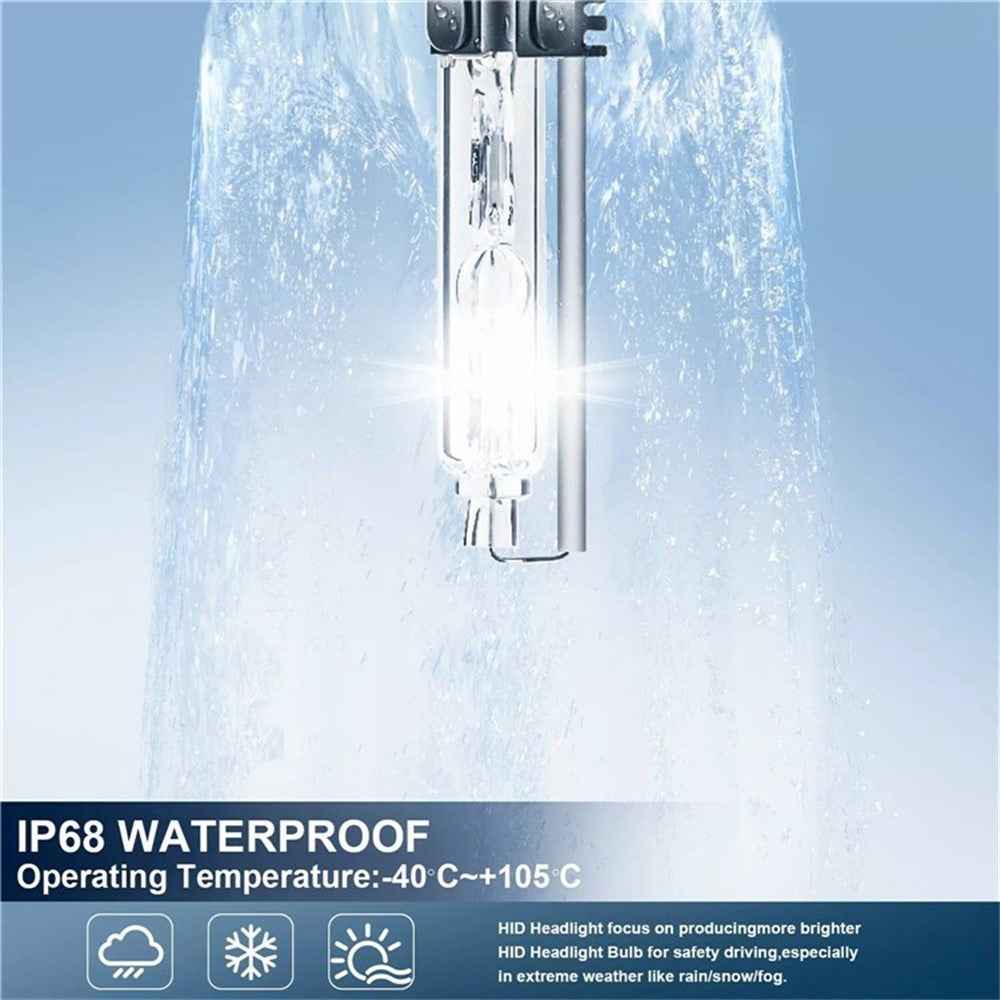 D2S 2Pcs 4300K High Brightness Car Headlight Xenon Bulb IP68 Waterproof High Focus HID Lamp