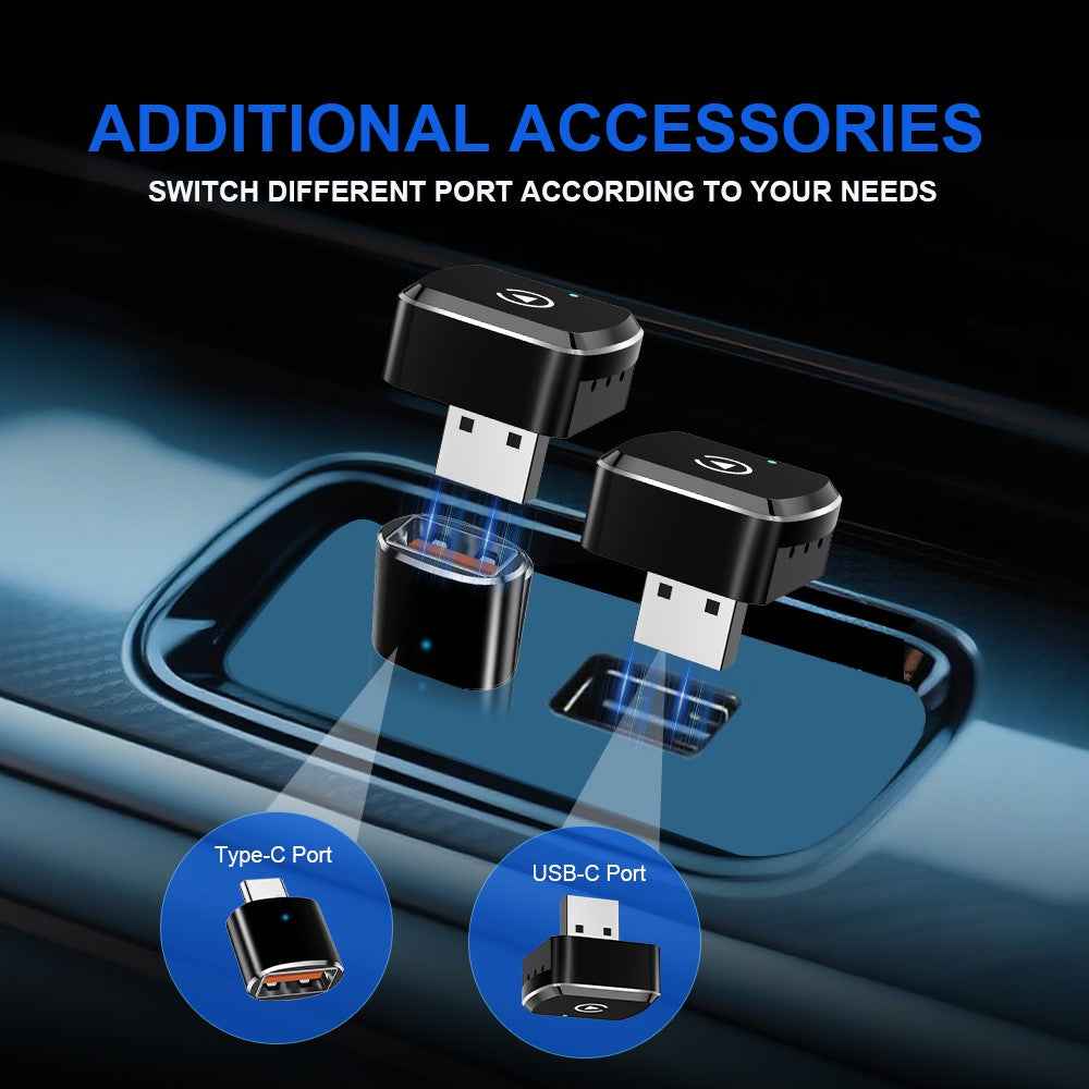 M39 2 in 1 AI Box Wireless Car Adapter for CarPlay  /  Android Auto Upgrade Wired to Wireless Compatible with Built-in CarPlay  /  Android Auto Vehicles