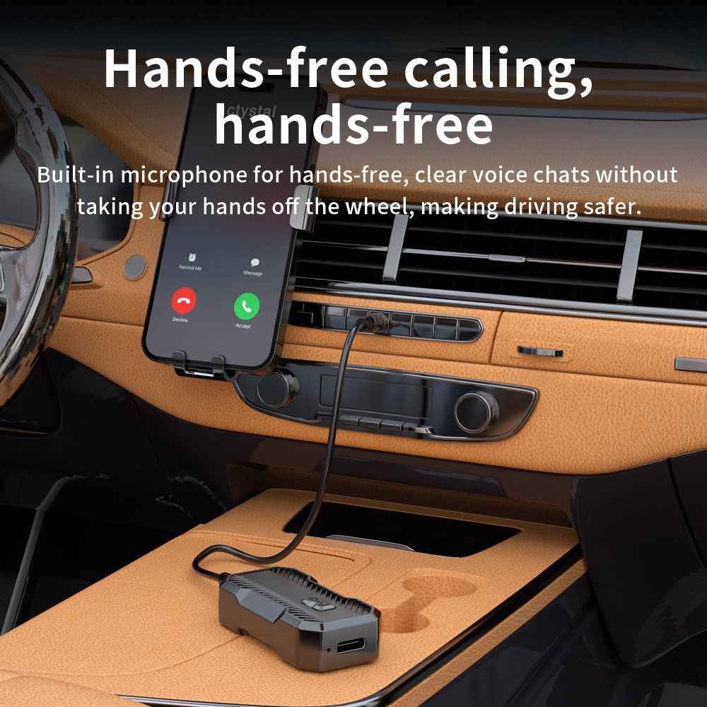 W23 Car Audio Receiver Adapter Bluetooth-Compatible 5.3 Hands-Free AUX Wireless Transmitter