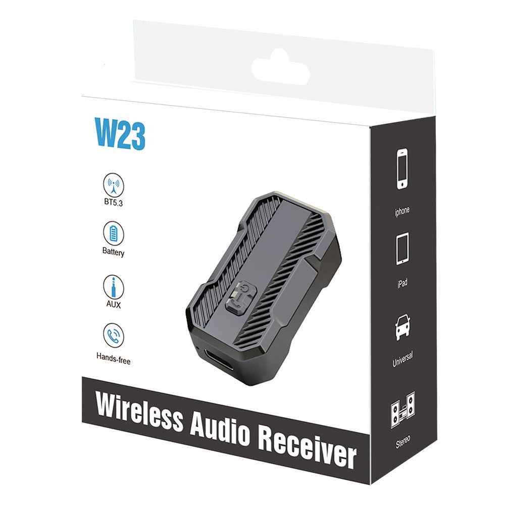 W23 Car Audio Receiver Adapter Bluetooth-Compatible 5.3 Hands-Free AUX Wireless Transmitter