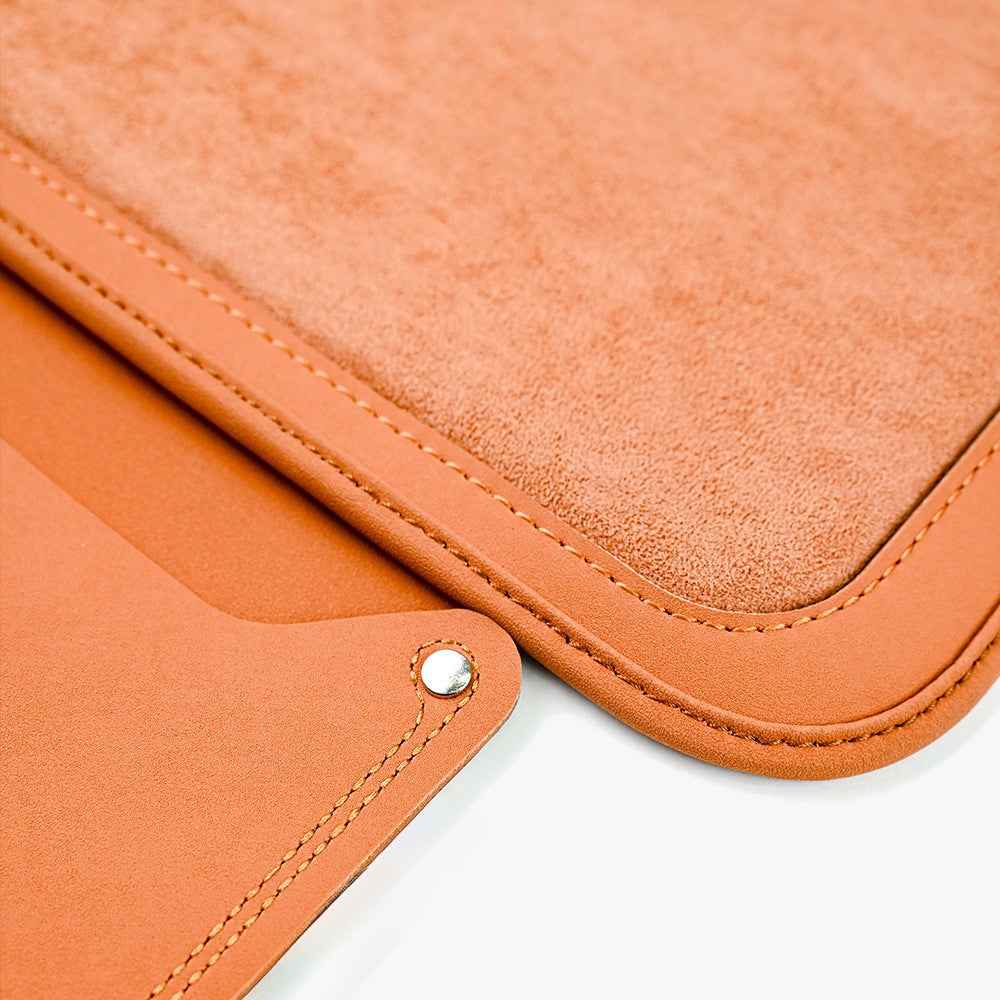 For Performance X3 / X4 / F30 / F06 / F02 Car Armrest Pad Leather Elbow Rest Cover with Storage Pocket - Orange
