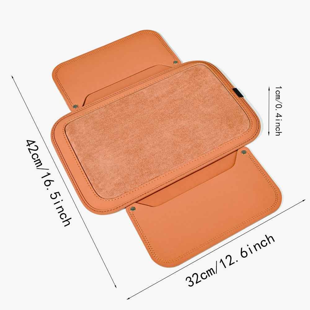 For Performance X3 / X4 / F30 / F06 / F02 Car Armrest Pad Leather Elbow Rest Cover with Storage Pocket - Black