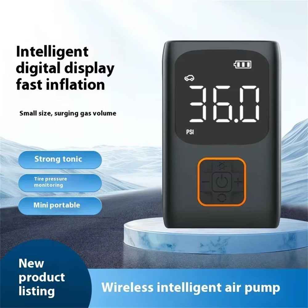 7.4V Car Tire Inflator 150 PSI Max Digital Display Portable Wireless Air Pump with LED Light