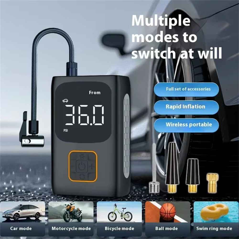 7.4V Car Tire Inflator 150 PSI Max Digital Display Portable Wireless Air Pump with LED Light