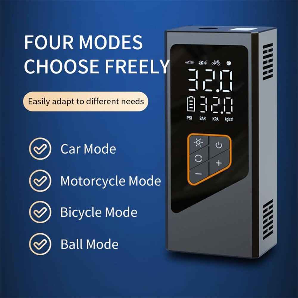 Wireless Car Tire Inflator Digital Display Portable Electric Air Pump Mini Handheld Compressor with Cigarette Lighter Cable