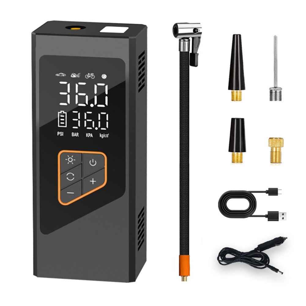 Wireless Car Tire Inflator Digital Display Portable Electric Air Pump Mini Handheld Compressor with Cigarette Lighter Cable