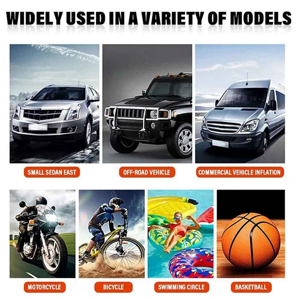 Wireless Car Tire Inflator Digital Display Portable Electric Air Pump Mini Handheld Compressor with Cigarette Lighter Cable