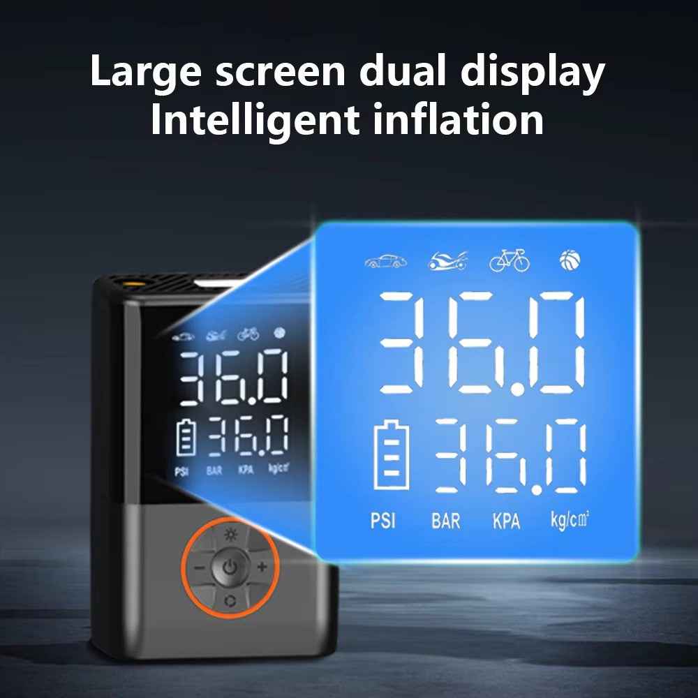 60W 150PSI Portable Wireless Mini Car Tire Air Pump Digital Display Handheld Inflator with LED Light