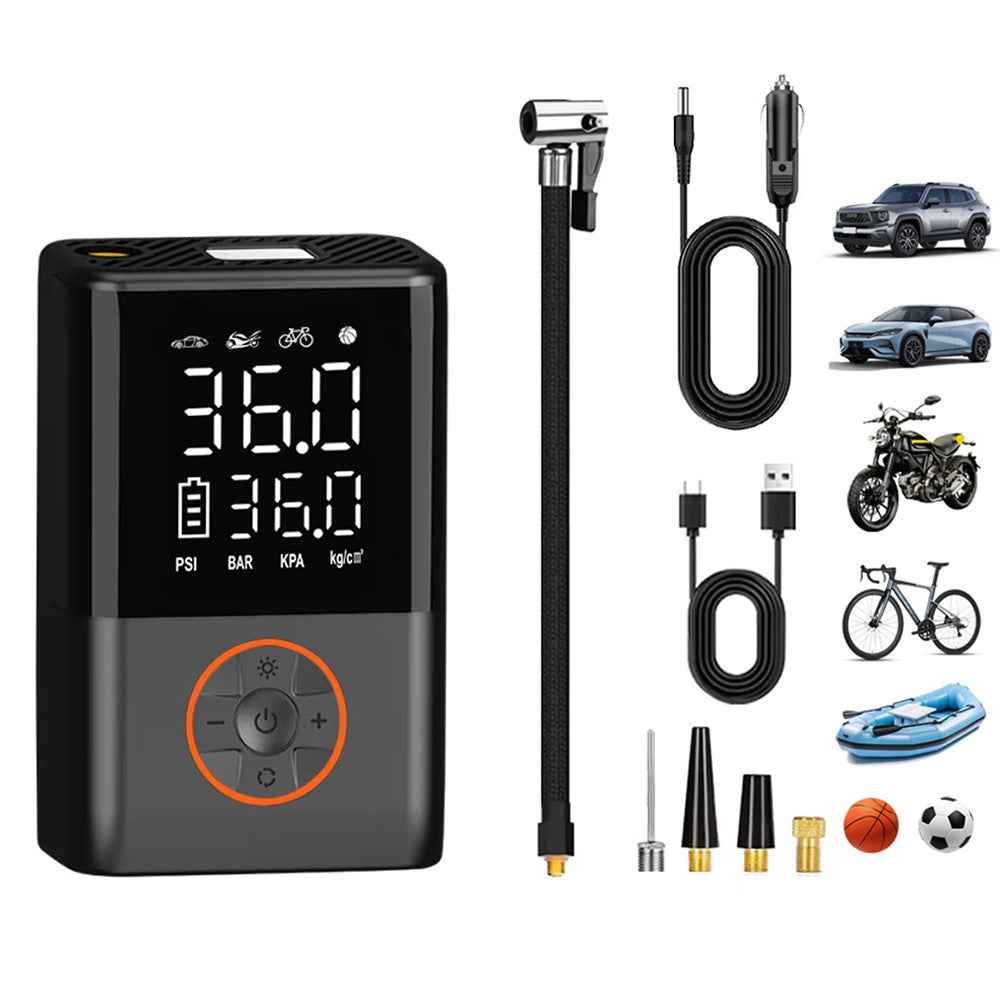 60W 150PSI Portable Wireless Mini Car Tire Air Pump Digital Display Handheld Inflator with LED Light
