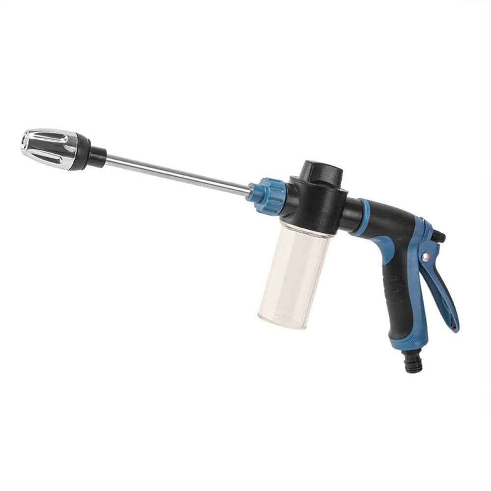 T8 Extended Pole High Pressure Handheld Water Gun for Car Wash Foam Sprayer Cleaning Tool - Blue