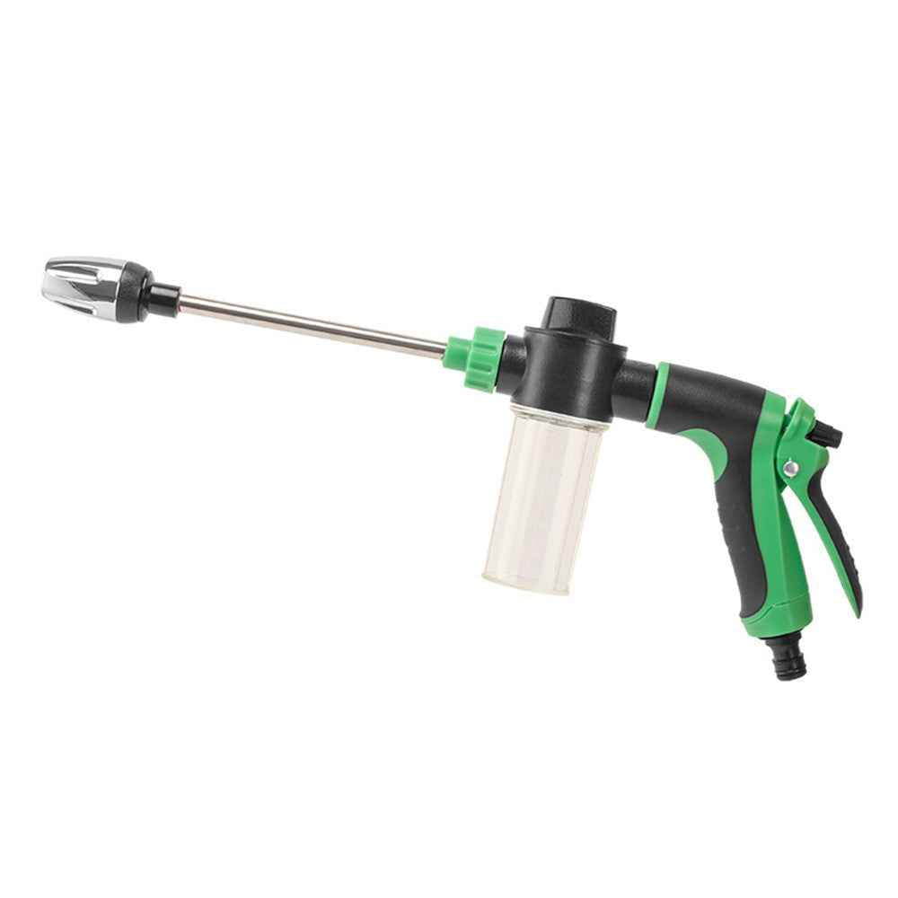 T8 Extended Pole High Pressure Handheld Water Gun for Car Wash Foam Sprayer Cleaning Tool - Green
