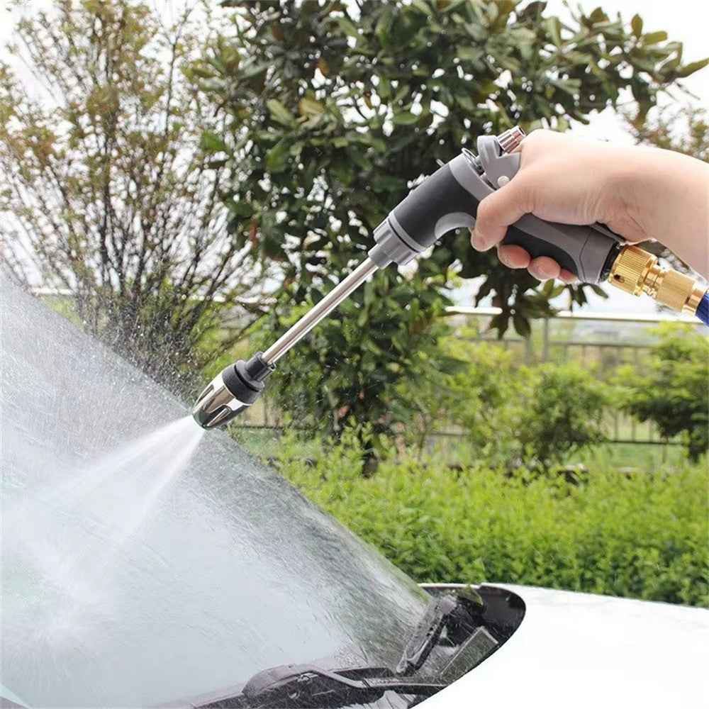T8 Extended Pole High Pressure Handheld Water Gun for Car Wash Foam Sprayer Cleaning Tool - Green