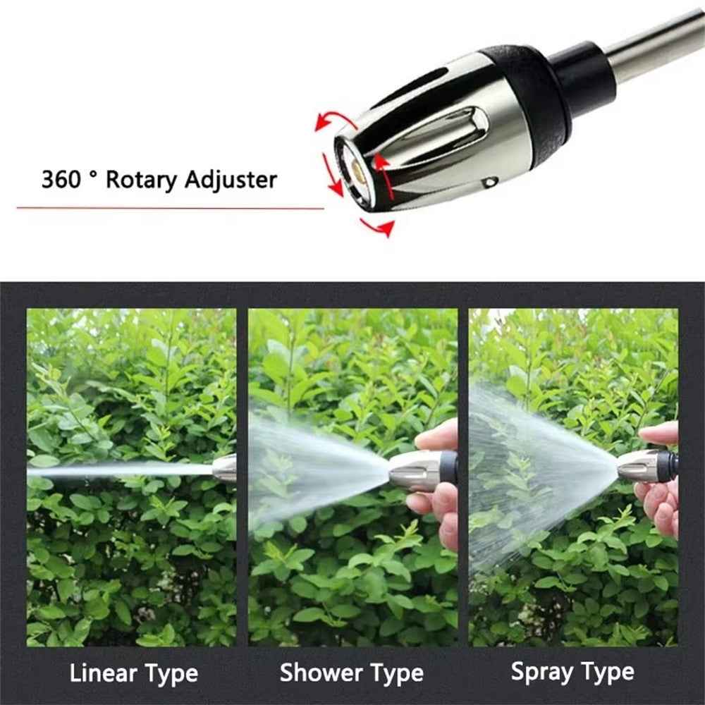 T8 Extended Pole High Pressure Handheld Water Gun for Car Wash Foam Sprayer Cleaning Tool - Grey