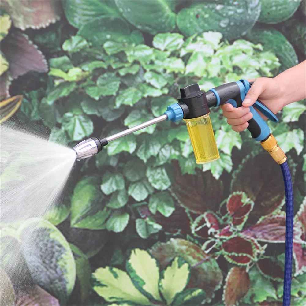 T8 Extended Pole High Pressure Handheld Water Gun for Car Wash Foam Sprayer Cleaning Tool - Grey