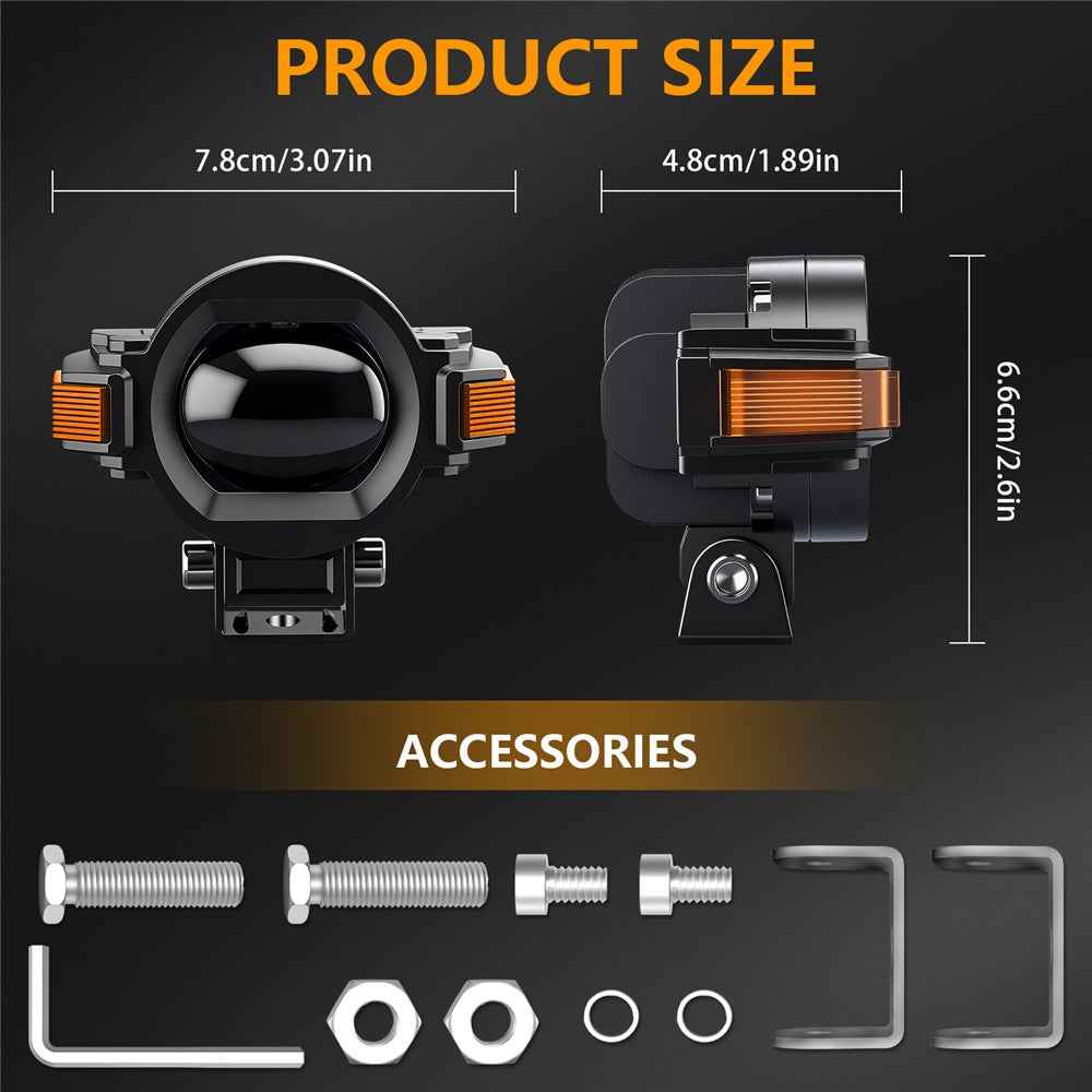 M15 1Pc Motorcycle Auxiliary Lamp IP68 Waterproof High Brightness Aluminum Alloy DRL LED Spotlight