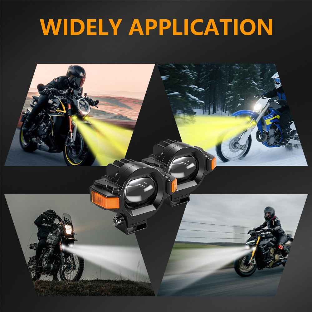 M15 2Pcs Motorcycle Auxiliary Lamp IP68 Waterproof High Brightness Aluminum Alloy DRL LED Spotlight