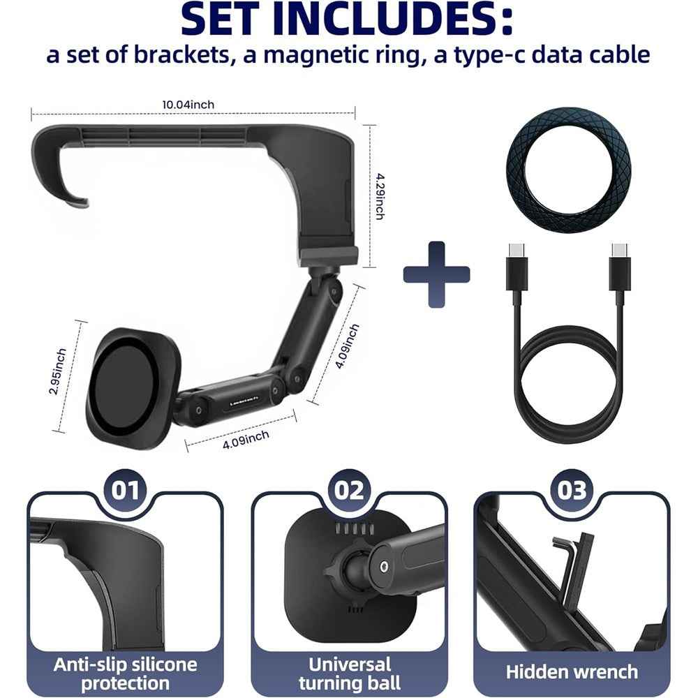 LD-TS2-M4 For Tesla Model 3  /  Y Central Control Screen Dual Arm Magnetic Car Phone Holder 15W Wireless Charger Cellphone Support