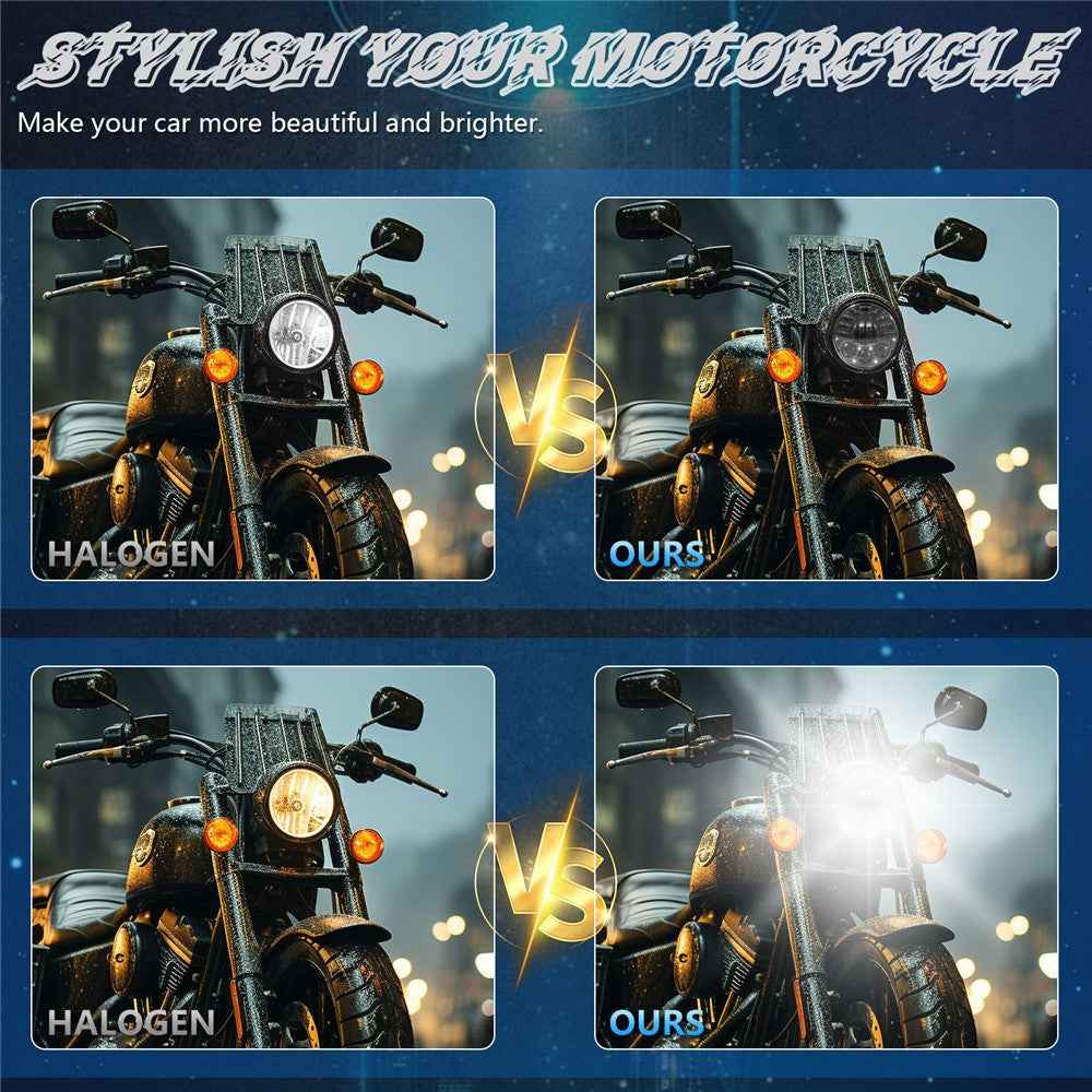 5.75 Inch H4 LED Headlight for Motorcycle Car High Low Beam Lamp DRL Dynamic Turn Signal Light