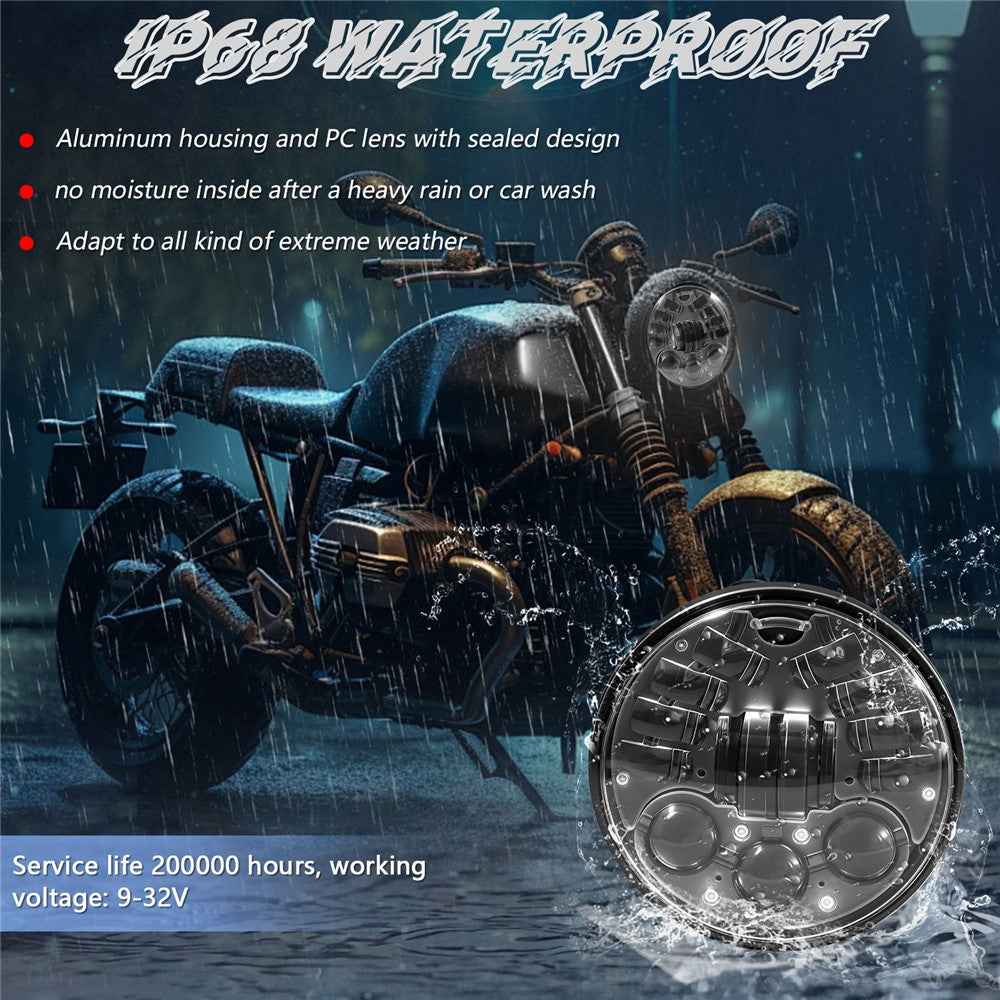 5.75 Inch H4 LED Headlight for Motorcycle Car High Low Beam Lamp DRL Dynamic Turn Signal Light