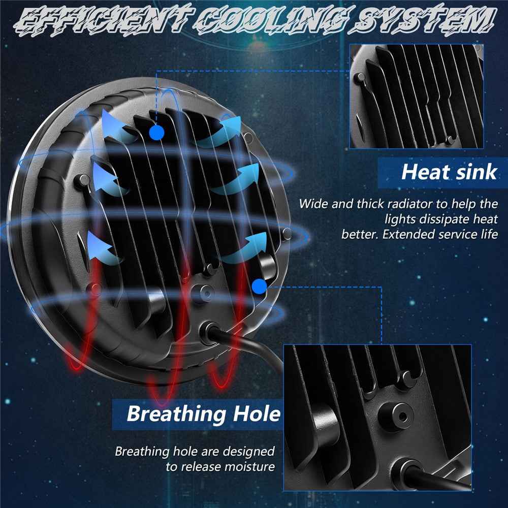 5.75 Inch H4 LED Headlight for Motorcycle Car High Low Beam Lamp DRL Dynamic Turn Signal Light