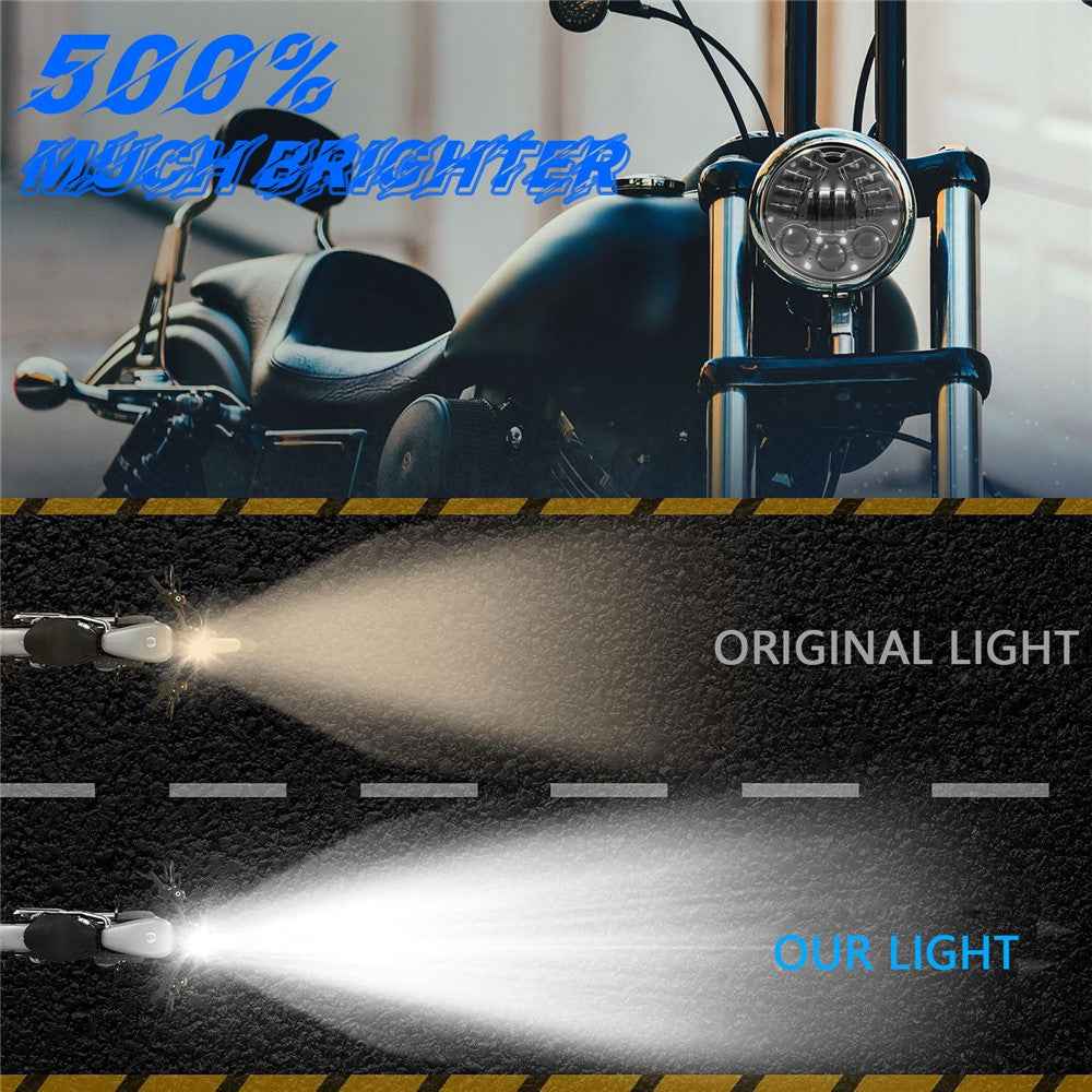 5.75 Inch H4 LED Headlight for Motorcycle Car High Low Beam Lamp DRL Dynamic Turn Signal Light