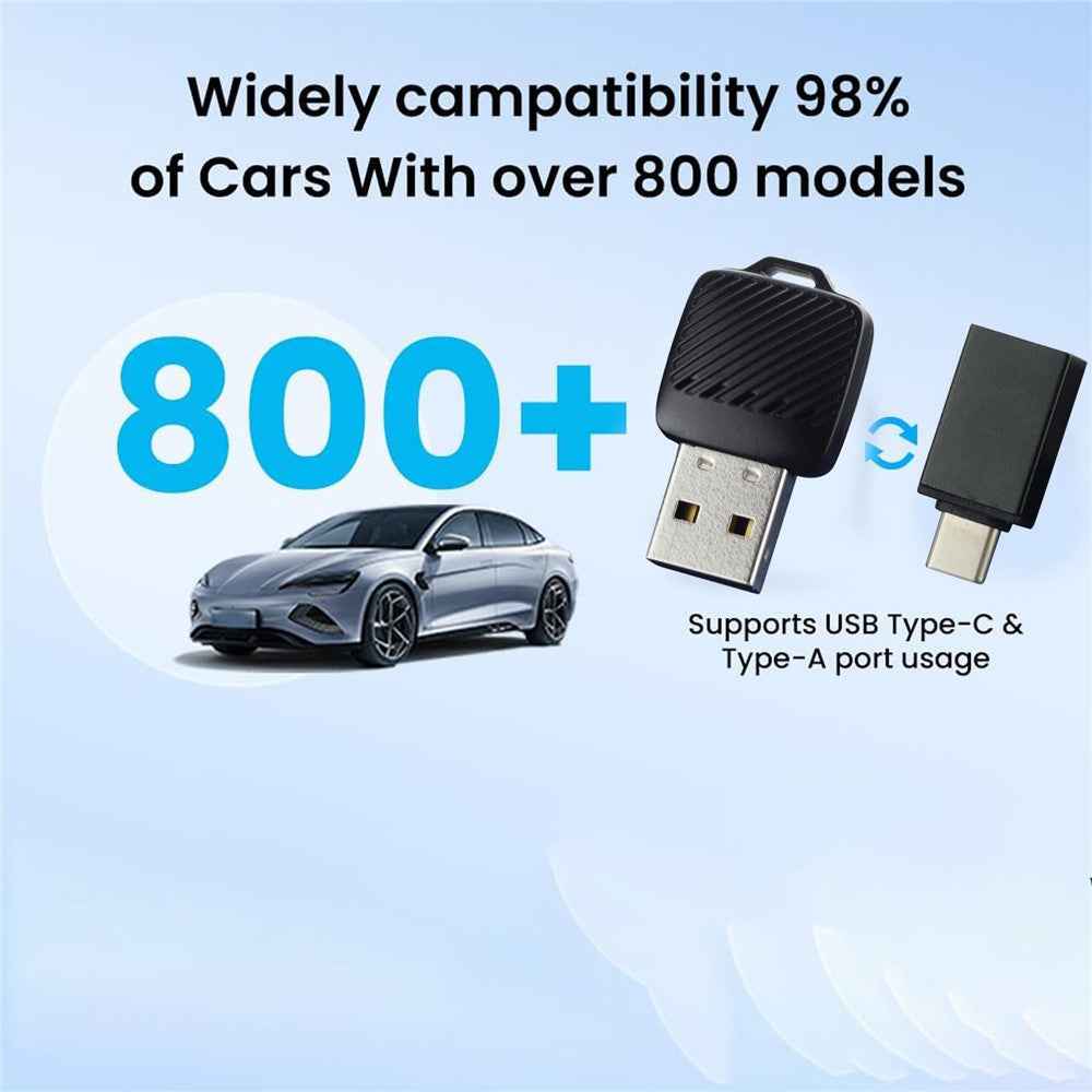 2 in 1 Wireless CarPlay Android Auto Adapter Wired to Wireless Smart USB Dongle for iPhone and Android
