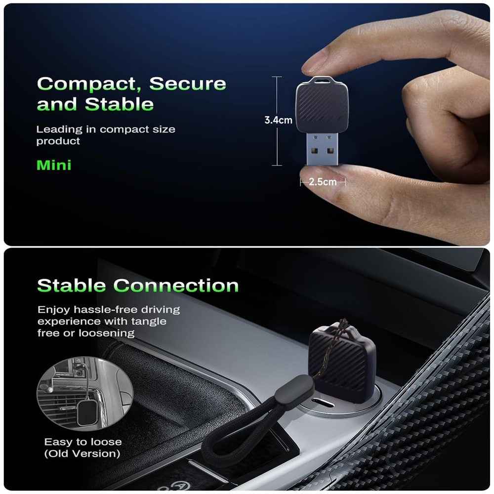 2 in 1 Wireless CarPlay Android Auto Adapter Wired to Wireless Smart USB Dongle for iPhone and Android