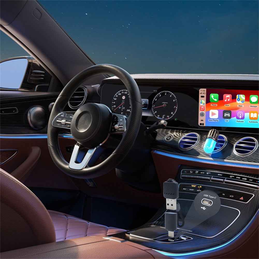 2 in 1 Wireless CarPlay Android Auto Adapter Wired to Wireless Smart USB Dongle for iPhone and Android