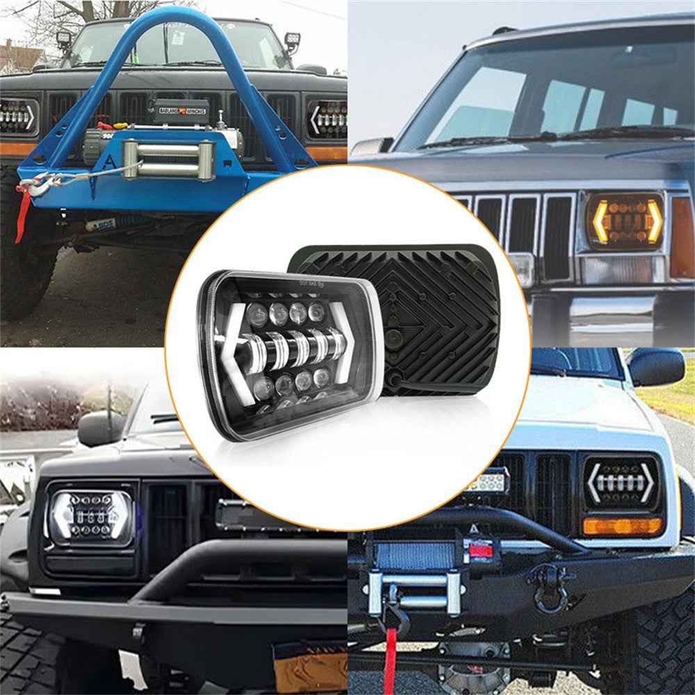 7 Inch LED Headlight with Arrow Turn Signals High Low Beam Offroad Driving Light Daytime Running Lamp