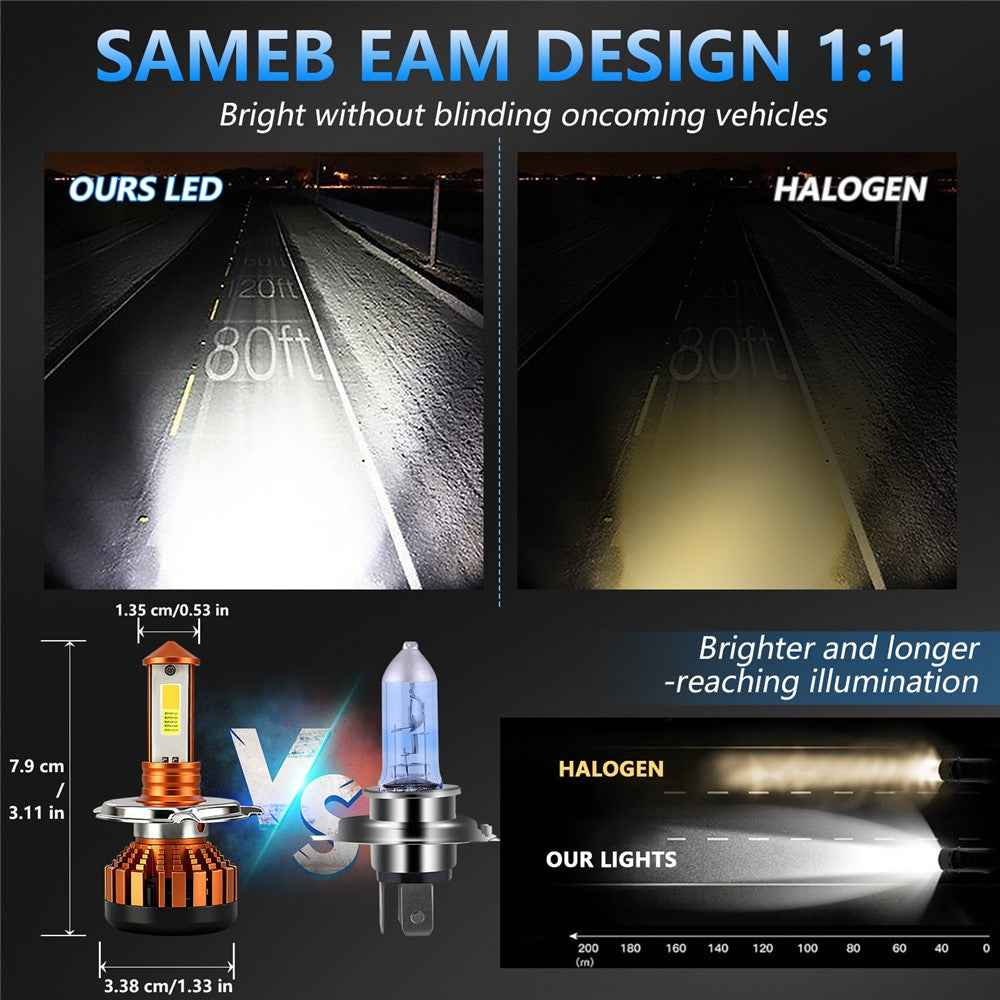 C01 White Yellow Dual Color 3-Sided LED Spotlight Waterproof High Brightness Motorcycle Headlight