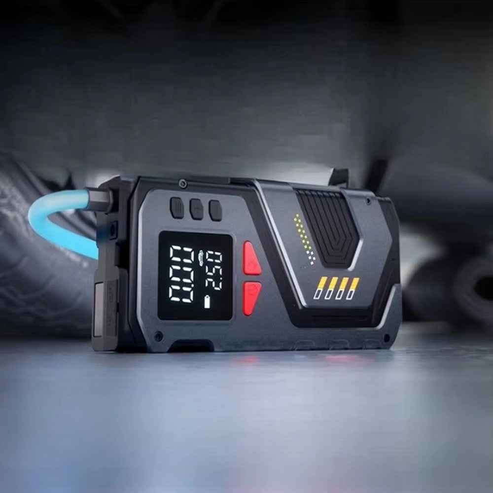 Multi-function Emergency Car Jump Starter Digital Display Wireless Tire Inflator with  SOS Mode and Flashlight