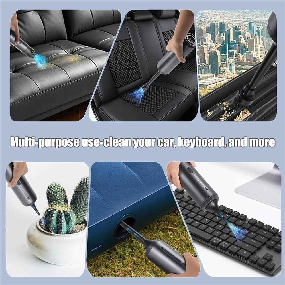 Portable Car Vacuum Cleaner 16000Pa High Suction Handheld Cordless Vacuum Blower for Auto / Home Cleaning - Grey
