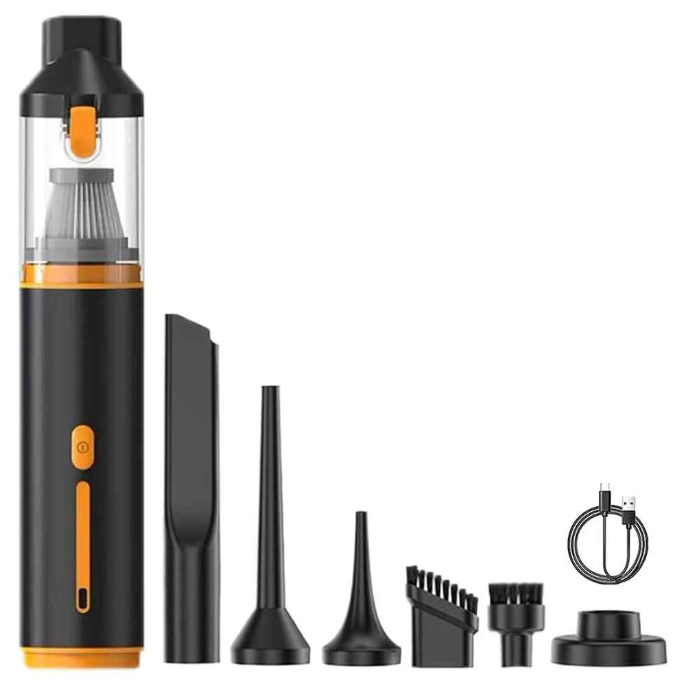 Portable Car Vacuum Cleaner 16000Pa High Suction Handheld Cordless Vacuum Blower for Auto / Home Cleaning - Black  /  Orange