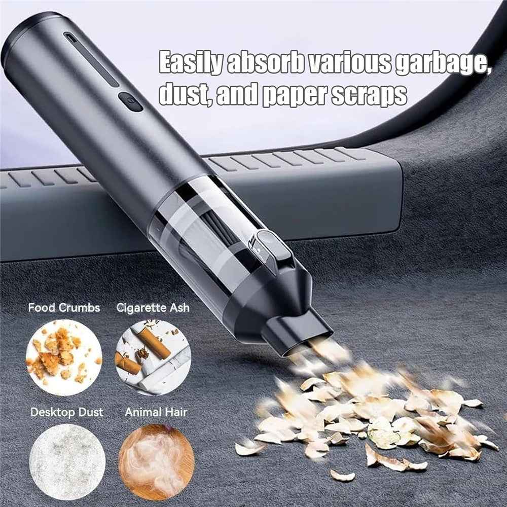 Portable Car Vacuum Cleaner 16000Pa High Suction Handheld Cordless Vacuum Blower for Auto / Home Cleaning - Black  /  Orange