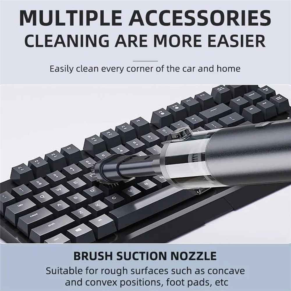 Portable Car Vacuum Cleaner 16000Pa High Suction Handheld Cordless Vacuum Blower for Auto / Home Cleaning - Black  /  Orange