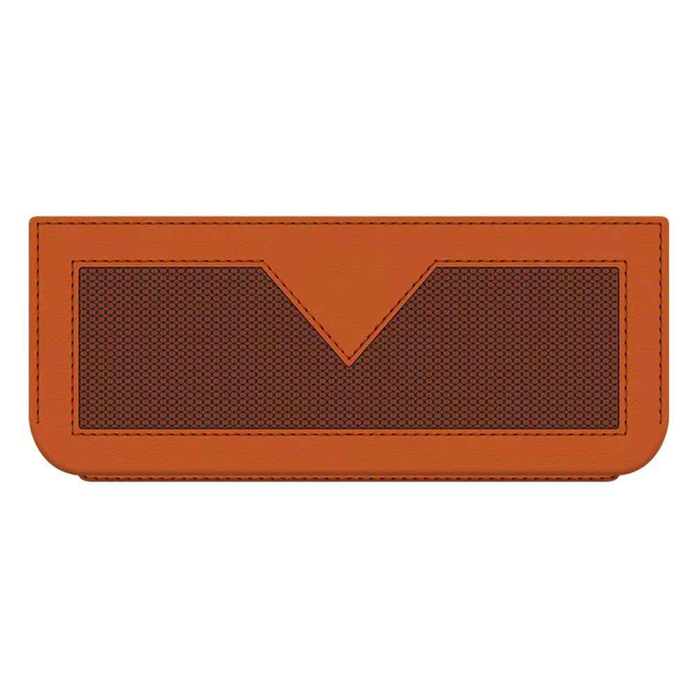 PU Leather Car Storage Bag Multi-Functional Mesh Pouch Adhesive Phone Holder for Vehicle Interior Organization - Orange