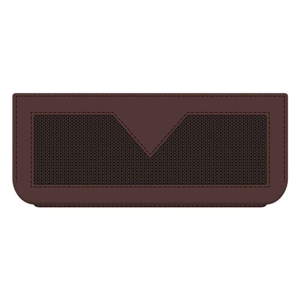 PU Leather Car Storage Bag Multi-Functional Mesh Pouch Adhesive Phone Holder for Vehicle Interior Organization - Brown