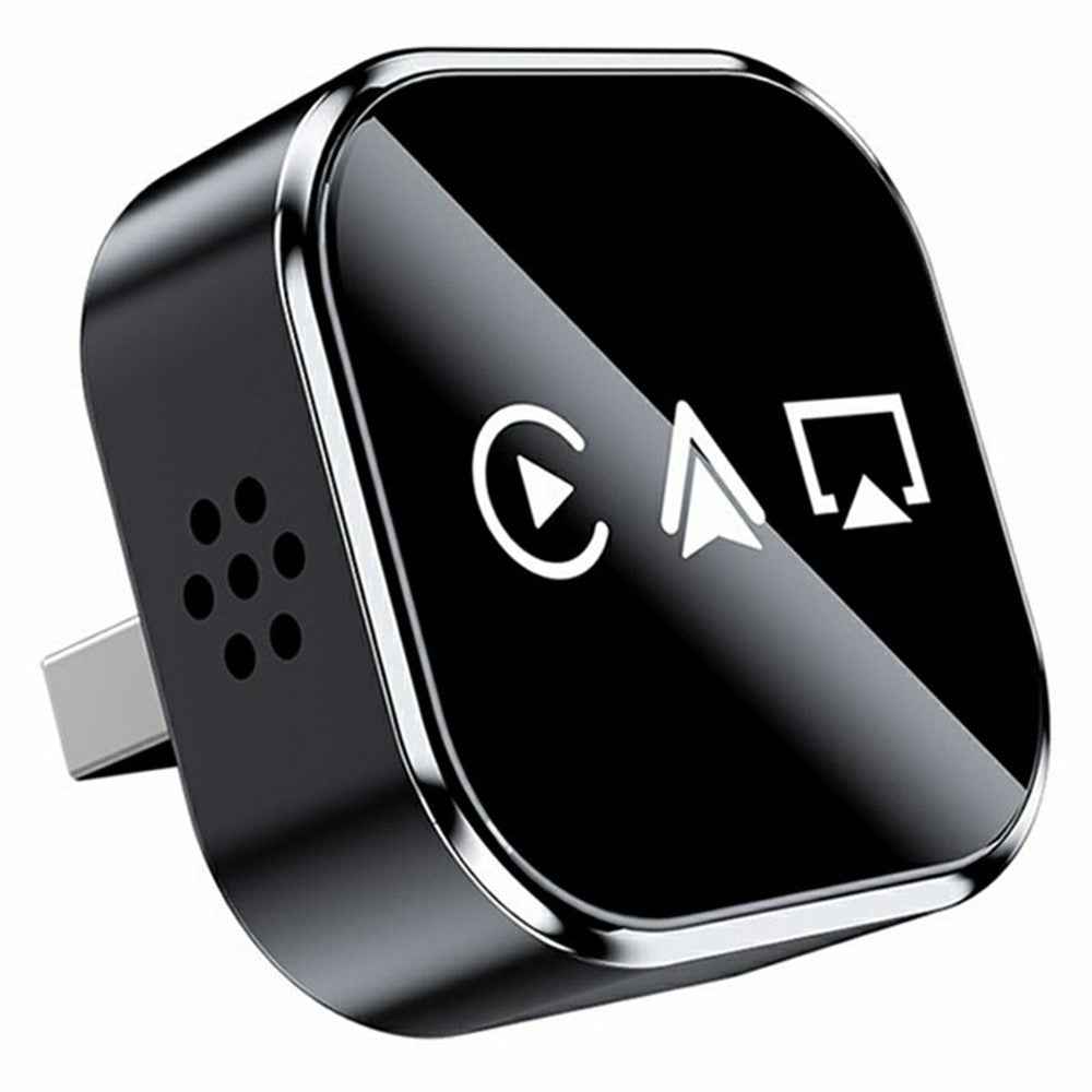 Q1A 3 in 1 Airplay Smart AI Box CarPlay Android Auto Wireless Bluetooth-compatible Adapter - Black