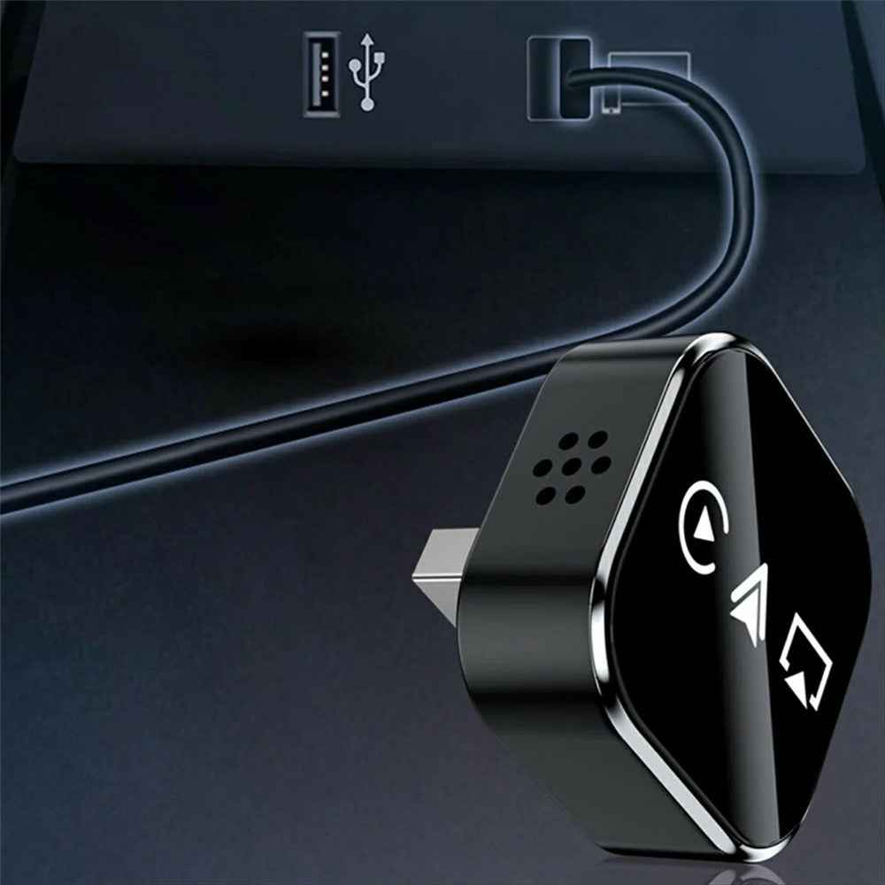 Q1A 3 in 1 Airplay Smart AI Box CarPlay Android Auto Wireless Bluetooth-compatible Adapter - Black