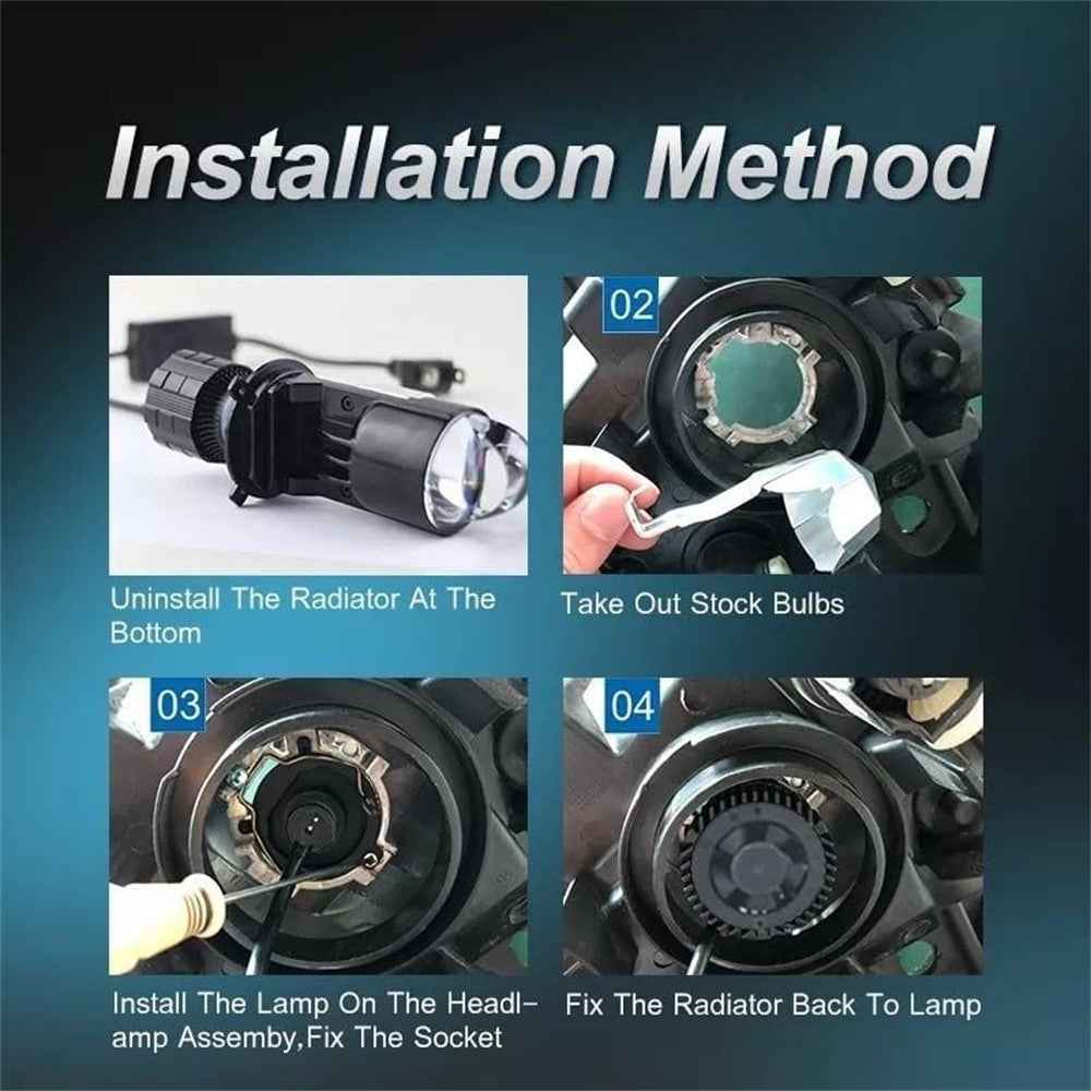 H4 Dual Beam Car LED Headlight High Power Focused Light for Motorcycles and Automotive