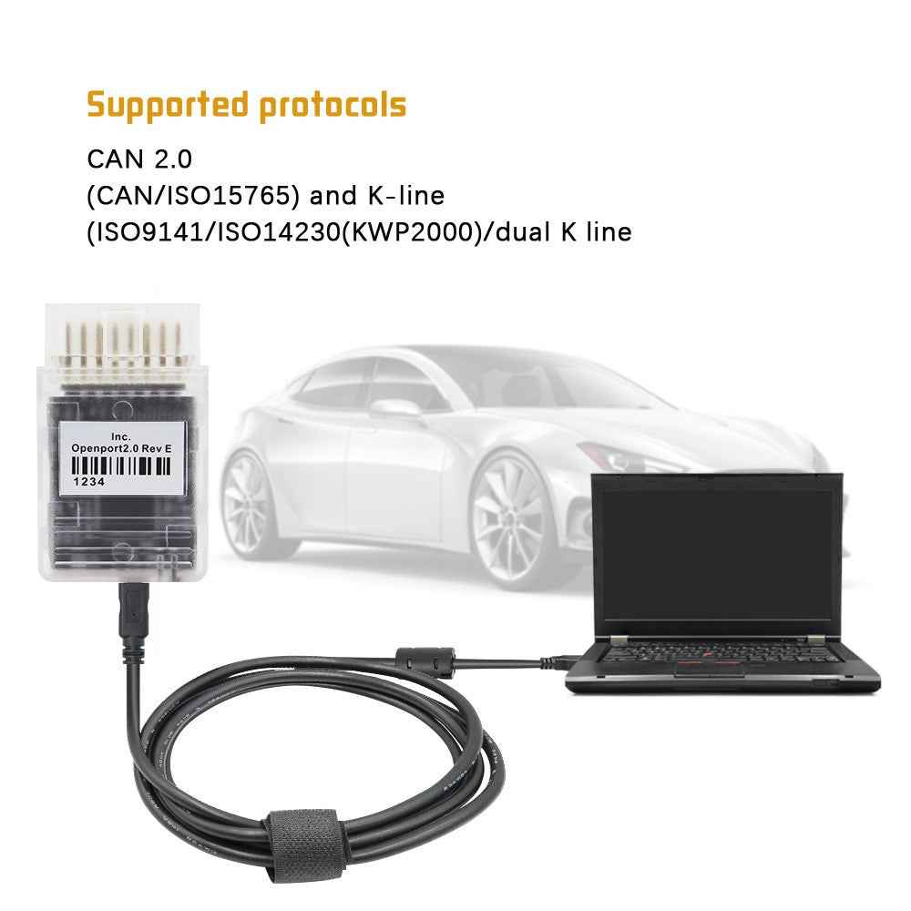 OpenPort 2.0 ECU Flash OBD / OBD2 Tuning Car Diagnostic Tool J2534 Scanner with Recording Disc