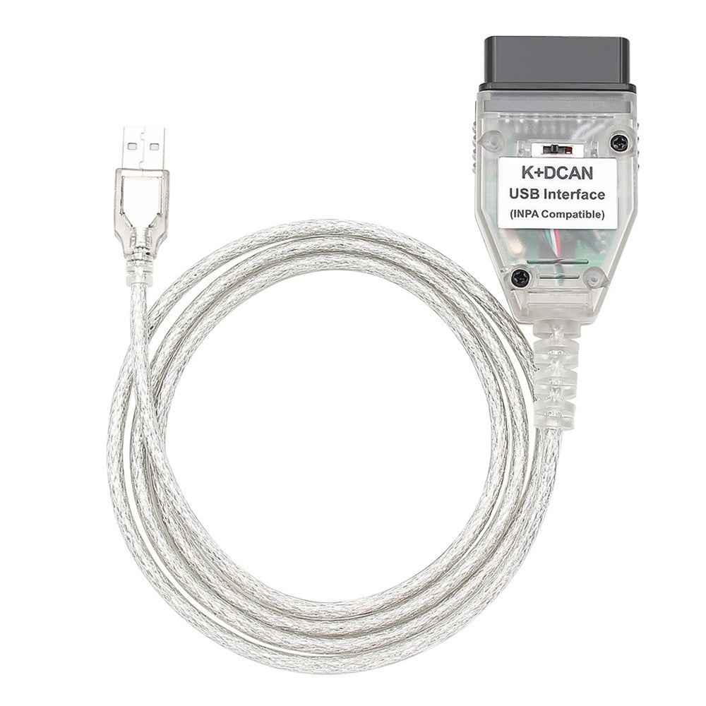 K + DCAN K-CAN FTDI Chip for E60 / E61 / E83 / E81 / E87 OBD2 Auto Car Diagnostic Tool OBD 2 Scanner USB Interface Cable - White