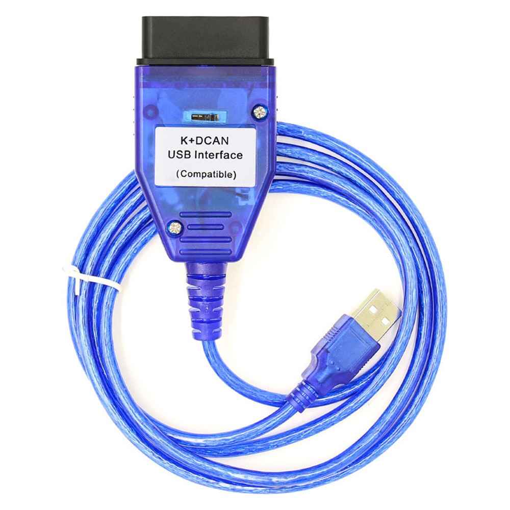 K + DCAN K-CAN FTDI Chip for E60 / E61 / E83 / E81 / E87 OBD2 Auto Car Diagnostic Tool OBD 2 Scanner USB Interface Cable - Blue