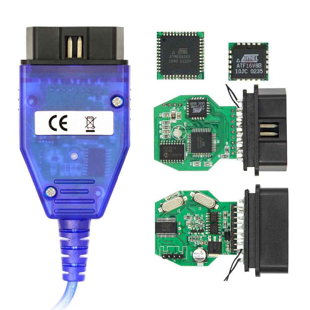 K + DCAN K-CAN FTDI Chip for E60 / E61 / E83 / E81 / E87 OBD2 Auto Car Diagnostic Tool OBD 2 Scanner USB Interface Cable - Blue