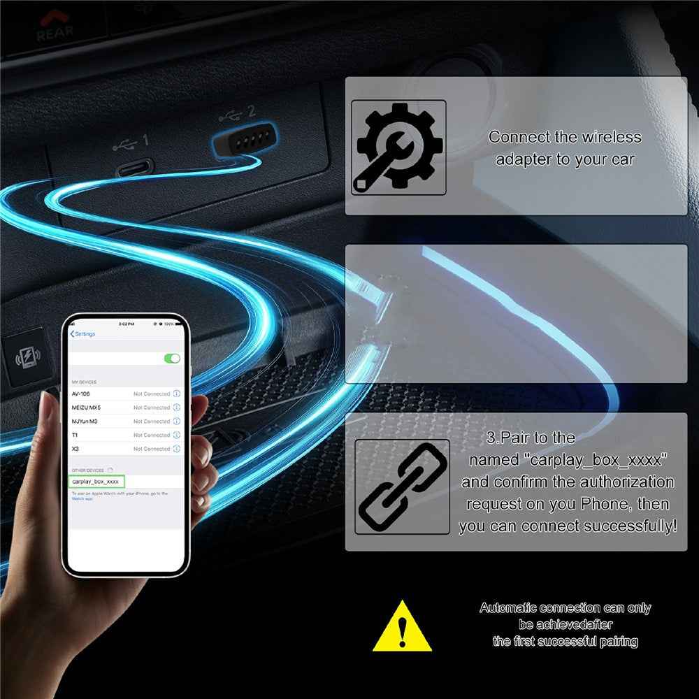 CP022 Wireless CarPlay Adapter Android Auto Converter Wired to Wireless Car Play Dongle Plug Play USB Adapter