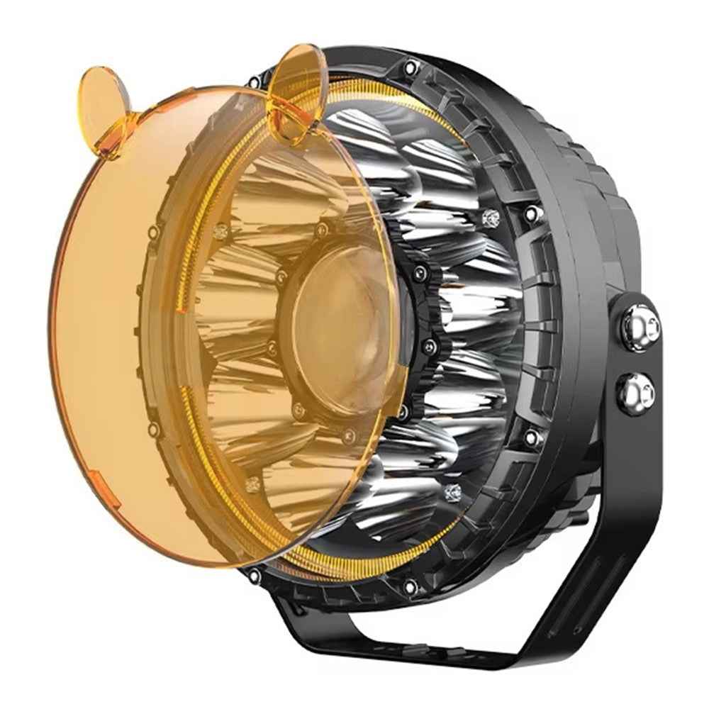 5 Inch LED Spotlight High Power Laser Beam Light Off-road Vehicle Modified Parts for Motorcycle Car - Yellow Light / Lamp Cover