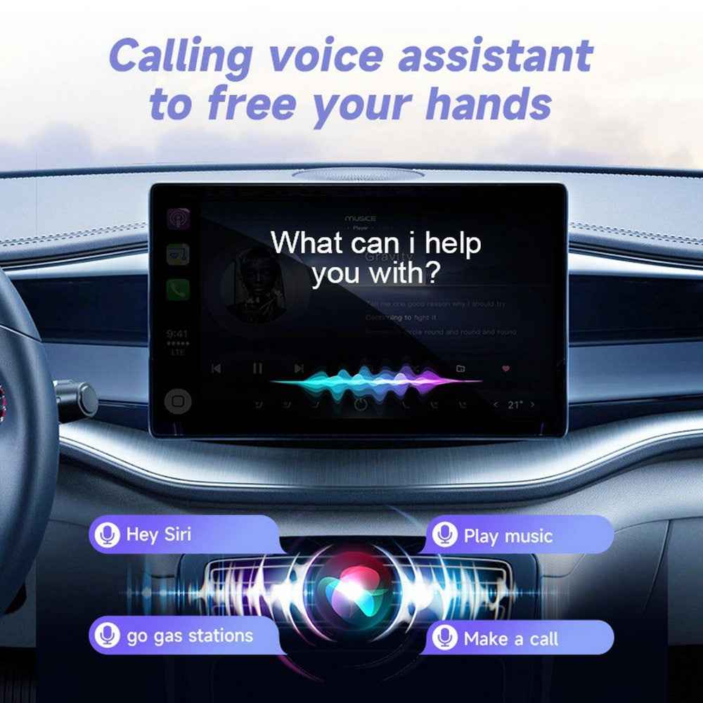 306AC 2 in 1 USB + Type-C Wireless CarPlay Android Auto Adapter for iPhone  /  Android Phones Wired to Wireless Dongle