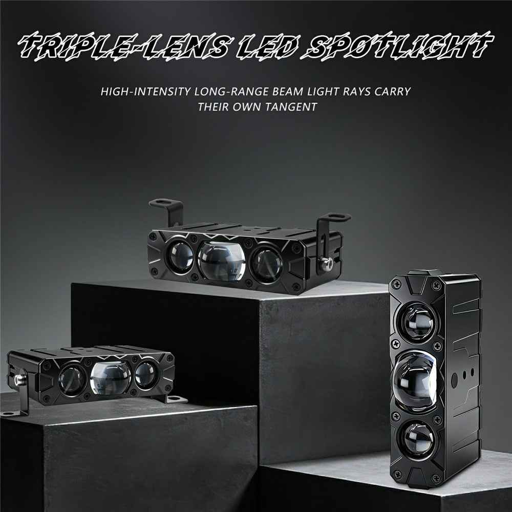 M5 90W High Power Car Grille Light High Low Beam IP68 Waterproof Triple Lens LED Spotlight