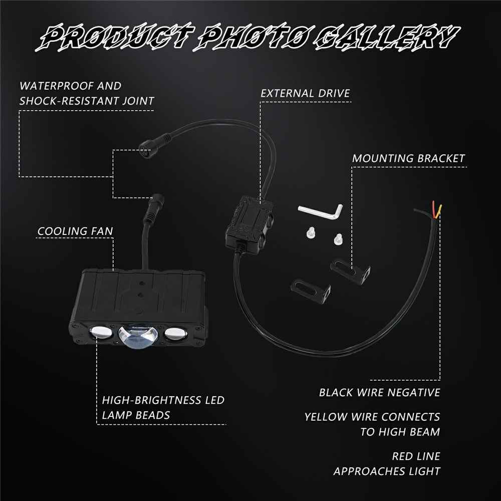 M5 90W High Power Car Grille Light High Low Beam IP68 Waterproof Triple Lens LED Spotlight