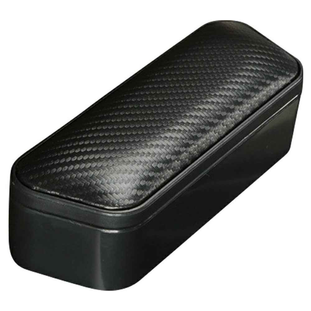 Multi-Functional Storage Car Armrest Elbow Pad Height-Adjustable Vehicle Armrest Box Cushion - Carbon Fiber Black